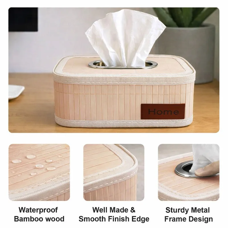 EcoNest Bamboo Tissue Holder - Ivory media 4