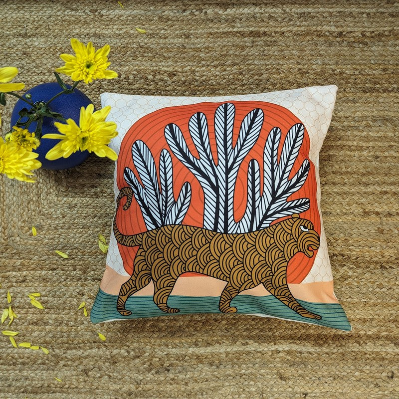Rustic Wildlife Print Cushion Cover