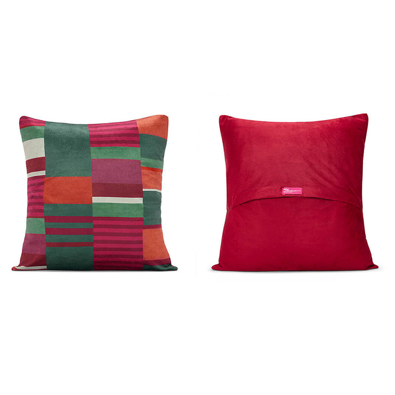 India Circus Roots & Fronds Printed Velvet Cushion Cover - Set Of Five media 4