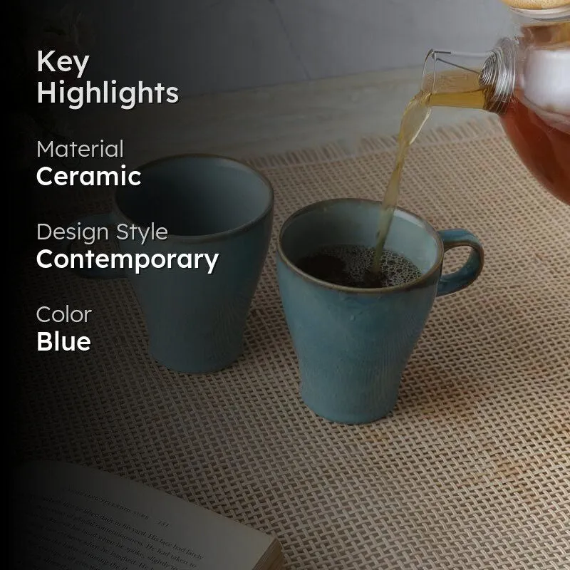 Jamin Ceramic Coffee Mug (300 mL Each) - Set of Two media 2