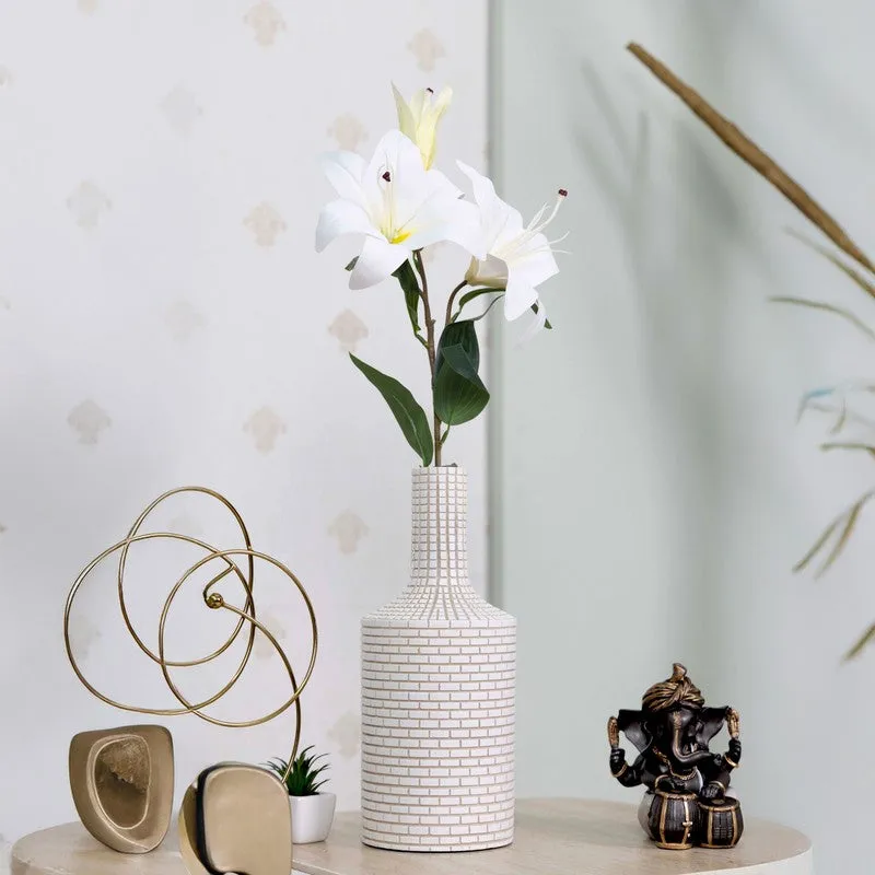 Graceful Artificial Lily Flower Stick - White media 1