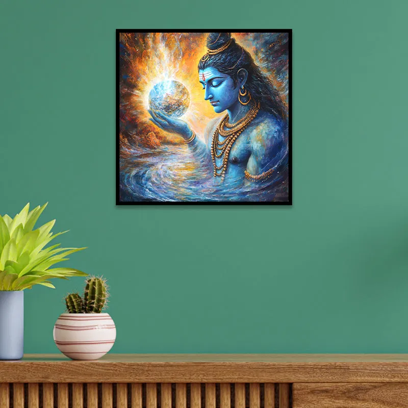 Shiva Of Cosmos Canvas Wall Art With Frame media 5