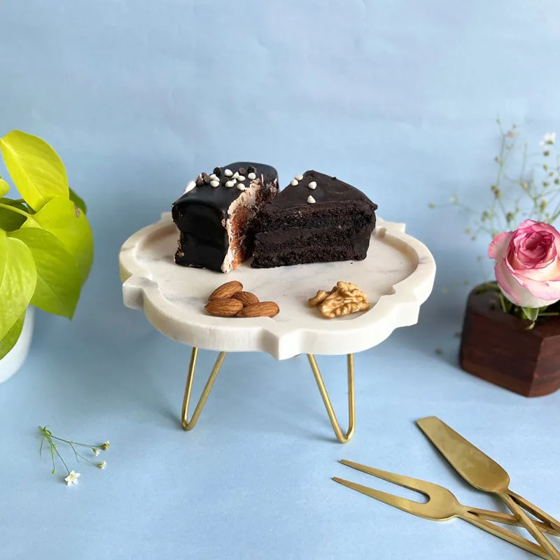 Norris Flora Handcrafted Marble Cake Stand media 1