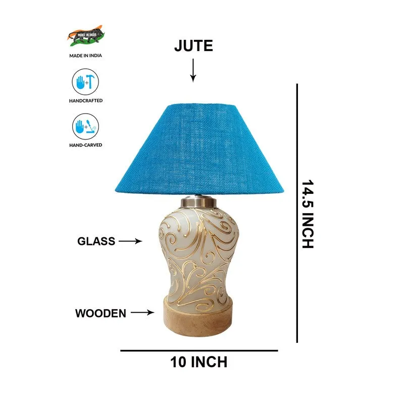 Lumithra Cotton & Wood Table Lamp - Blue media 6