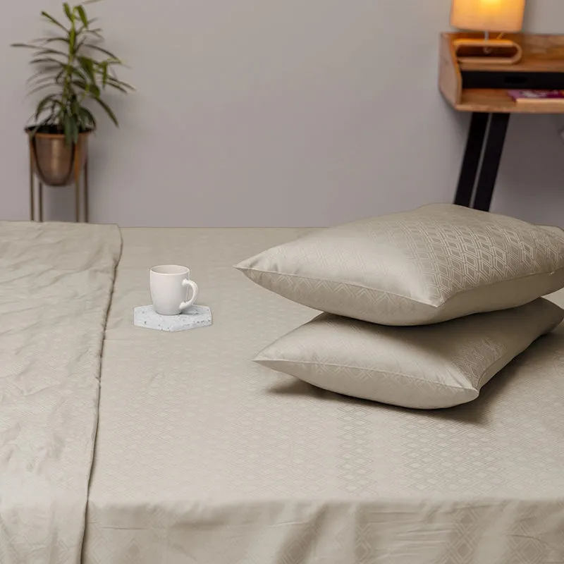 Diamond Dazz Jacquard Pillow Cover (Grey) - Set Of Two media 1