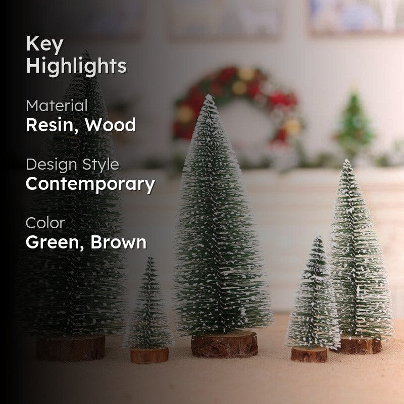 Mini Glimmer Resin Christmas Tree Ornament - Set Of Five media 2
