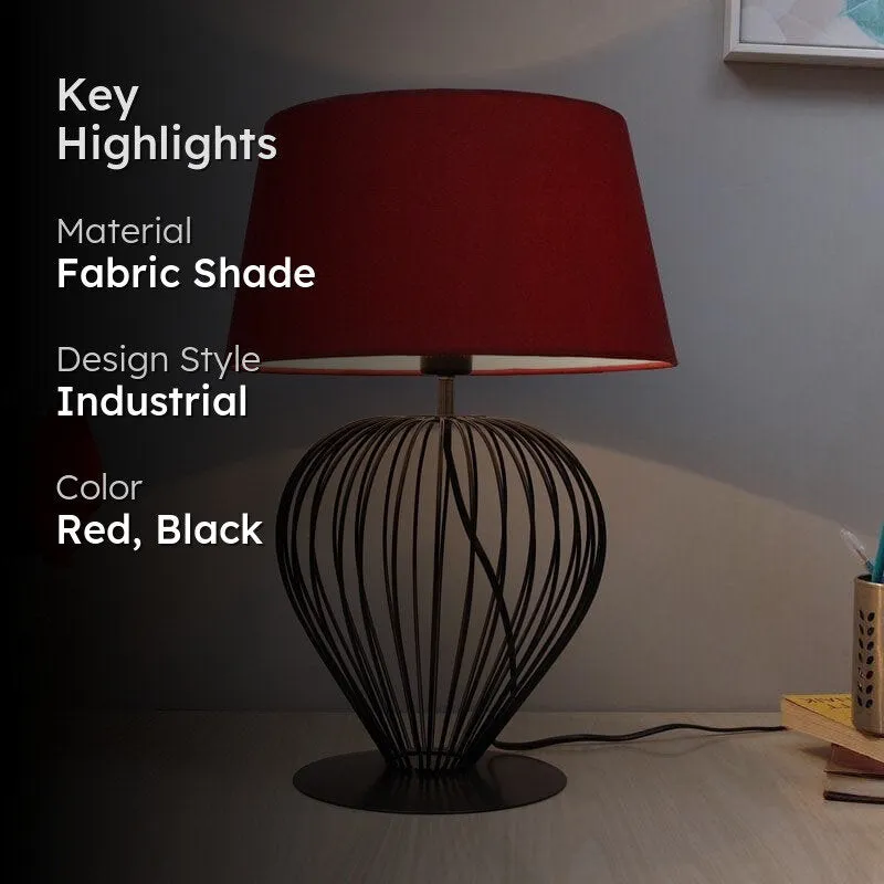 Emara Fabric Table Lamp - Red,Black media 2