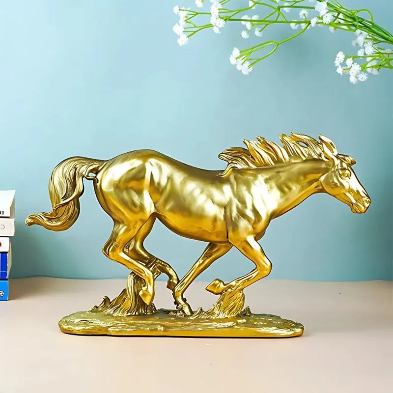 Running Horse Figurine Showpieces - Gold media 4