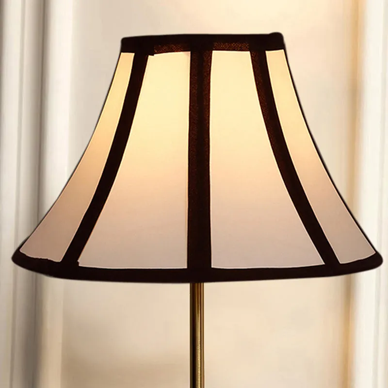 Windsor Shade Cotton & Metal Table Lamp - White,Gold media 3