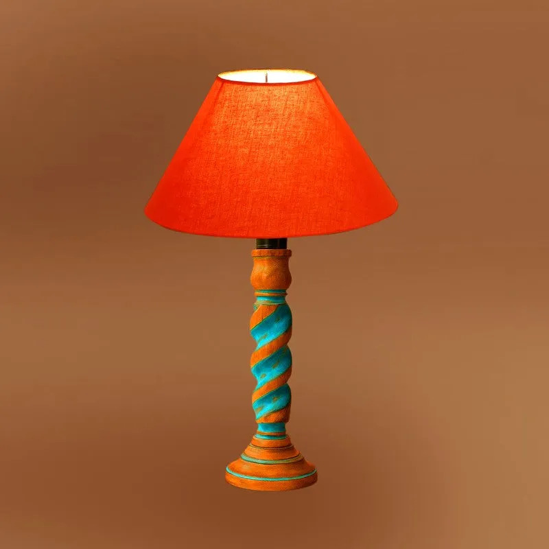 Elara Velin Wooden Table Lamp - Orange media 7