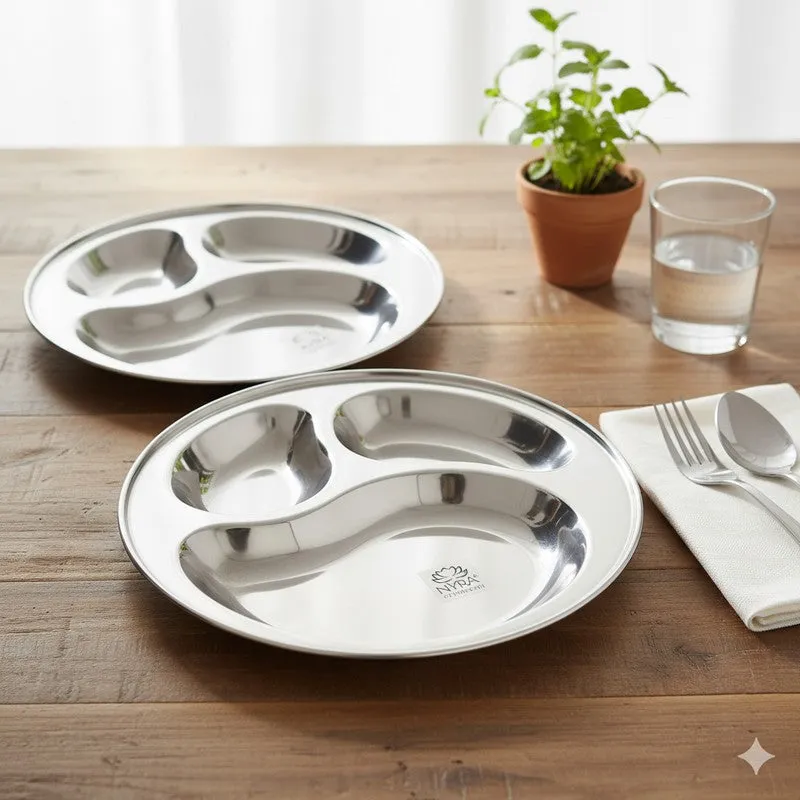 Servia Stainless Steel Dinner Plate - Set Of Four media 8