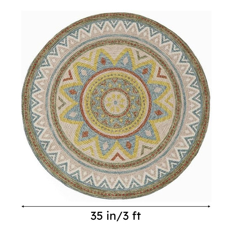 Moro Ethnic Round Cotton Rug media 8