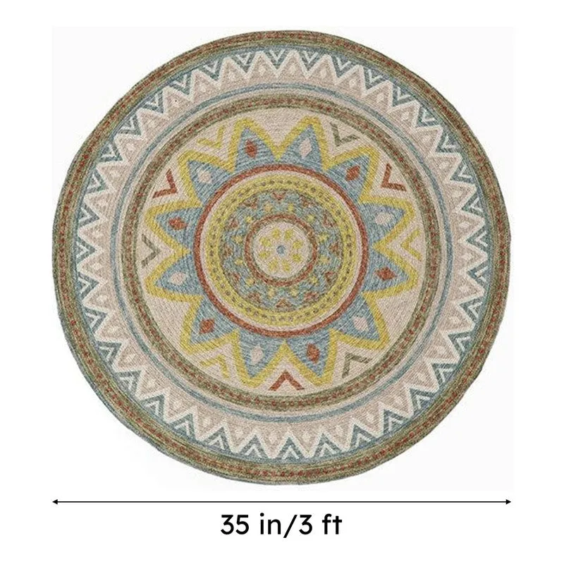 Moro Ethnic Round Cotton Rug media 8