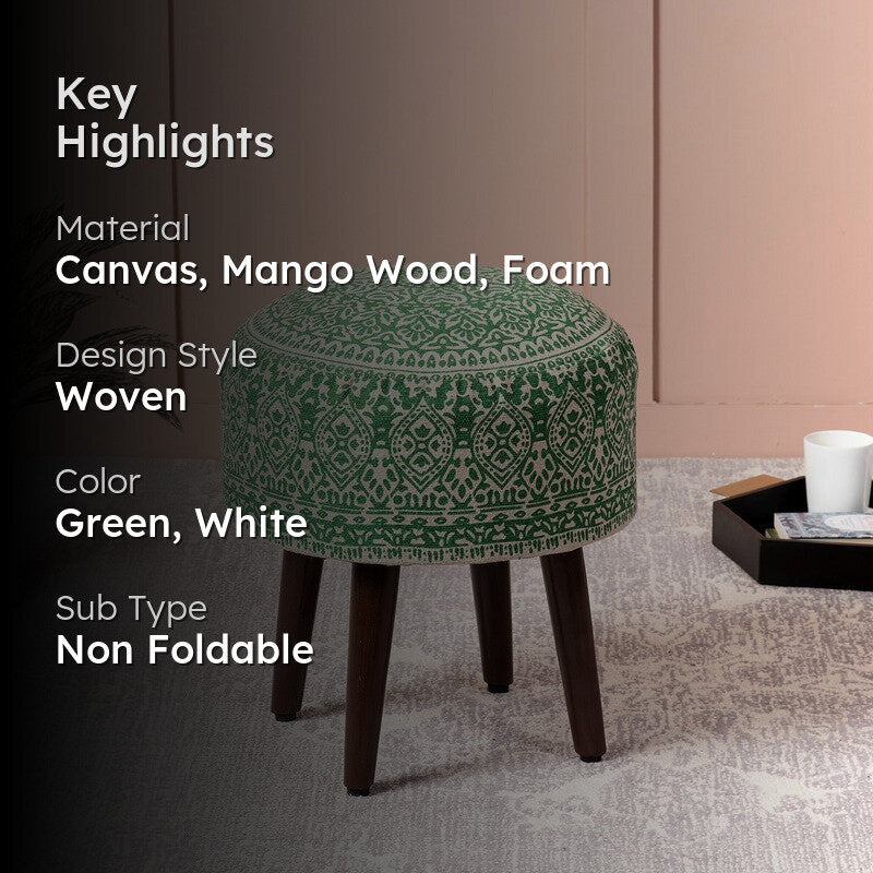 Dona Cotton Ottoman - Green media 2