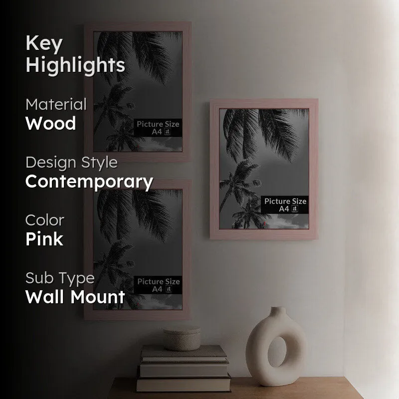 Arabella Photo Frame (Pink) - Set of Three media 2