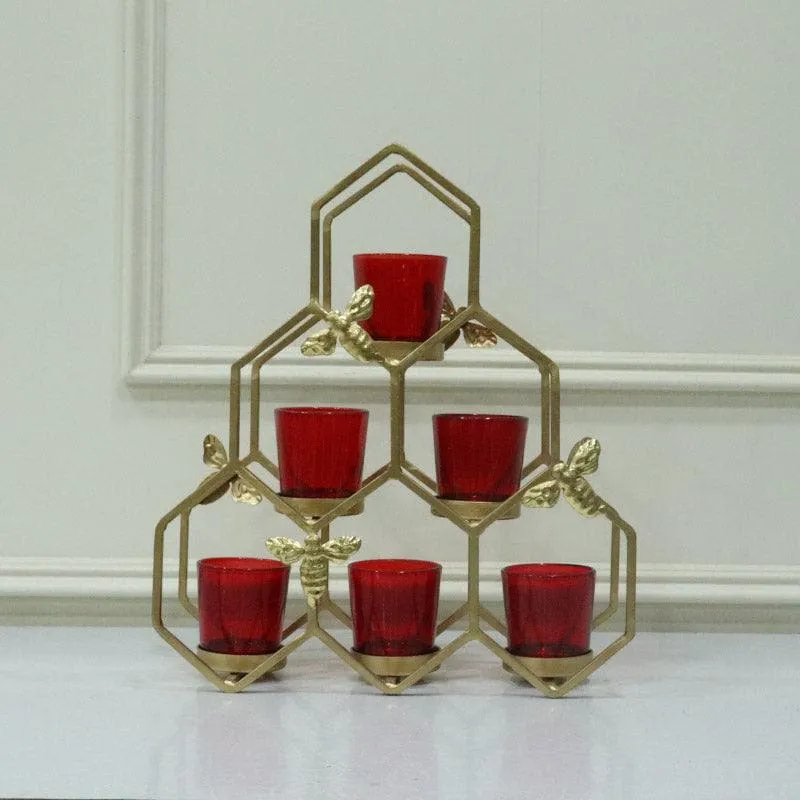 Kailan Pyramid Tealight Holder - Red media 1
