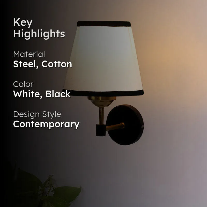 Aquilon Edge Steel & Cotton Wall Lamp - White media 2