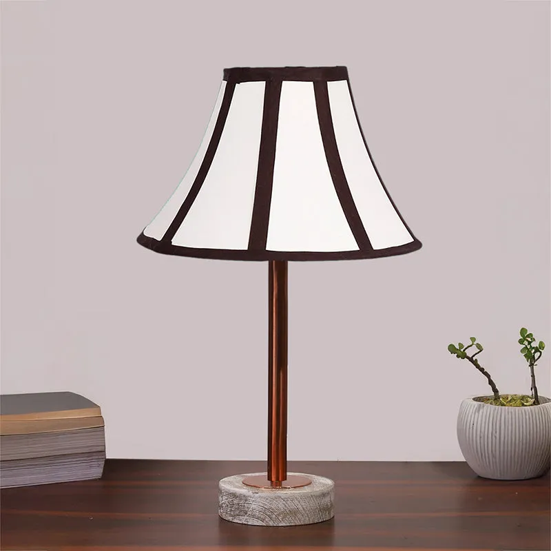 Stripra Rodin Wooden Table Lamp - White,Copper media 3