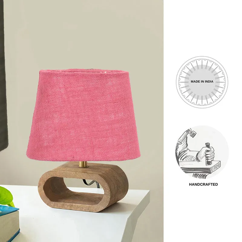 Ajna Wooden Table Lamp - Pink media 4