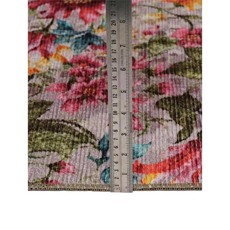 Sumaya Floral Polyester Carpet - Pink media 8