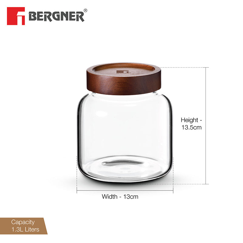 Bergner Crystal Seal Airtight Glass Storage Jar - 1300 mL media 7
