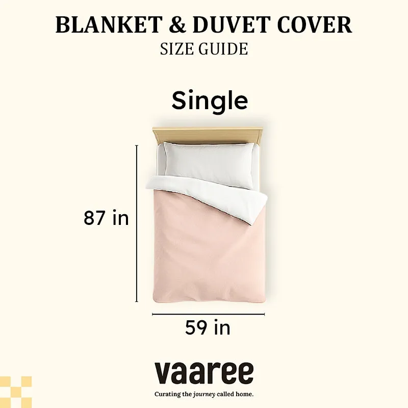 Single blanket size guide showing a 59 by 87 inch illustrated bed