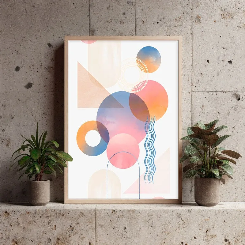 Geometric Euphoria Archival Canvas Wall Art - Natural Brown Frame media 4