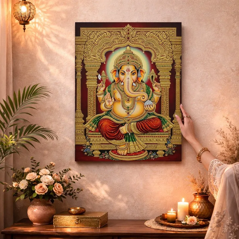 Ganesha Blessing Canvas Wall Art & Paintings media 3