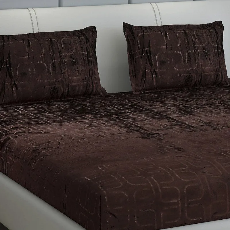 Monte Carlo Gentle Geometry Bedsheet (Brown) - 300 GSM media 3