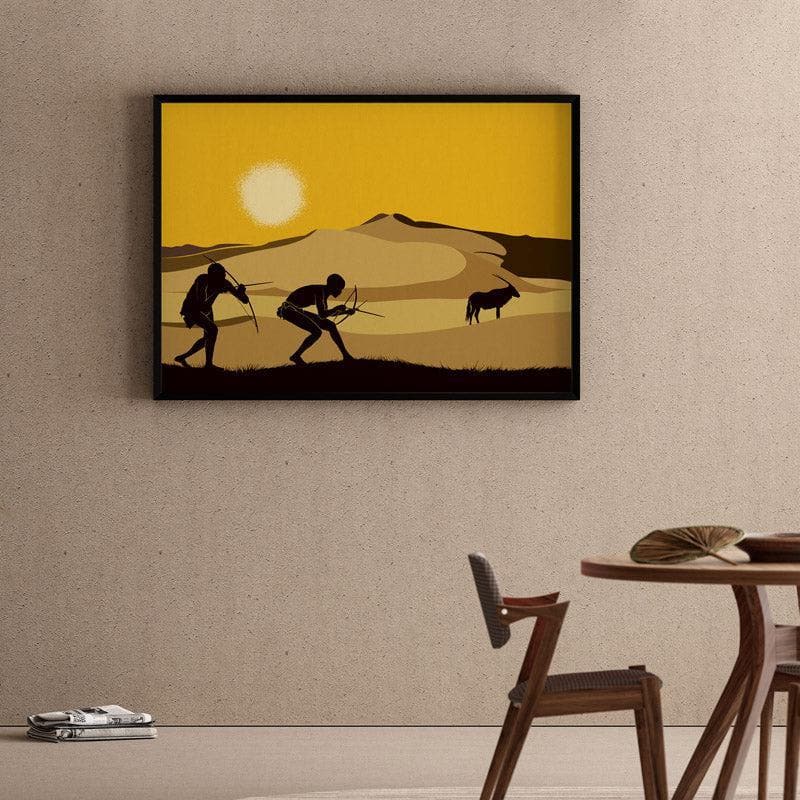 San Hunter Canvas Wall Painting - Black Frame