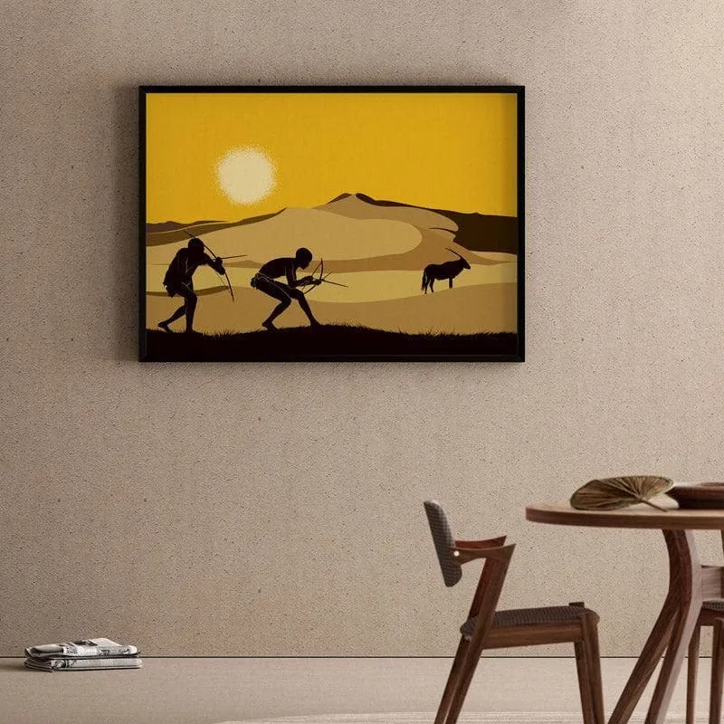 San Hunter Canvas Wall Painting - Black Frame media 1