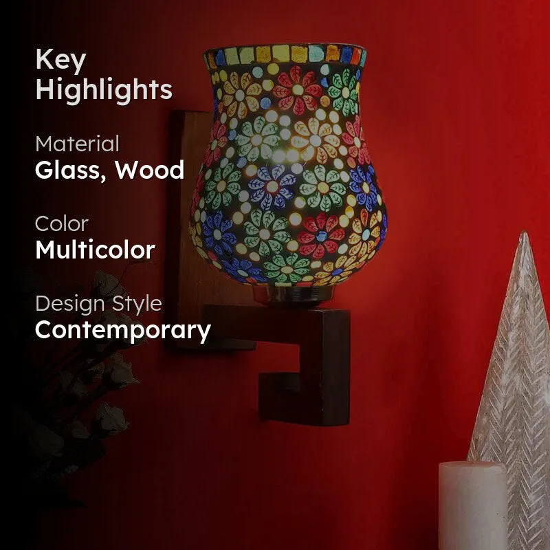 Regal Mosaic Wooden Wall Lamp media 2
