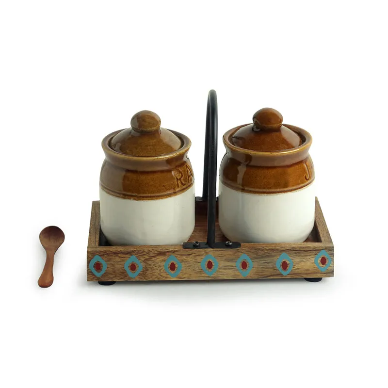 Achar Handglazed Ceramic Jar Set (225 ML) - Four Piece Set media 4