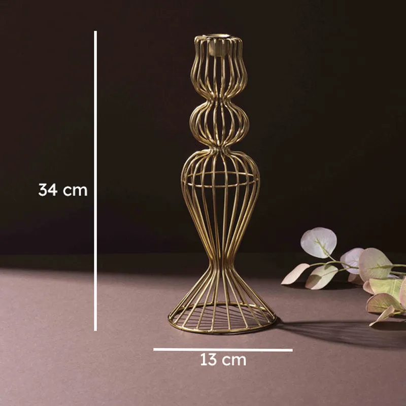 Twist Curve Candle Holder - Gold media 5