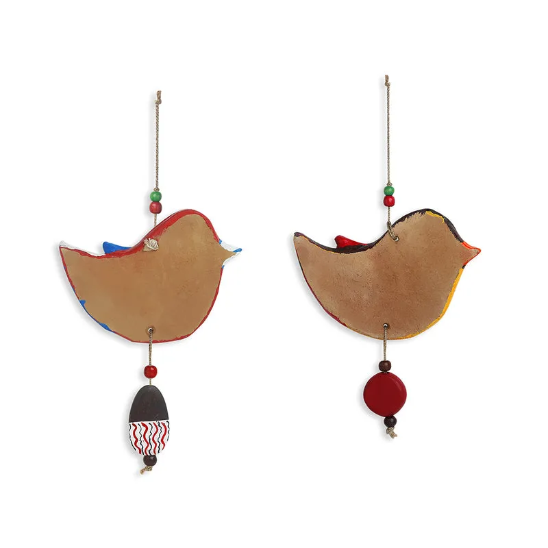 Chidiya Whisper Handmade Terracotta Wall Hanging - Set Of Two media 6
