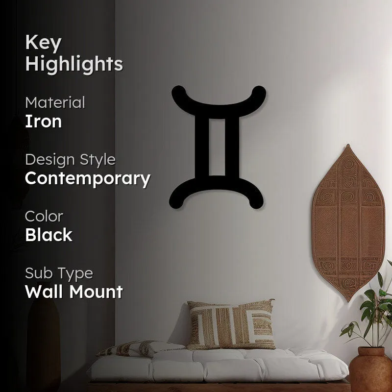 Gemini Zodiac Sign Black Iron Wall Accent media 2