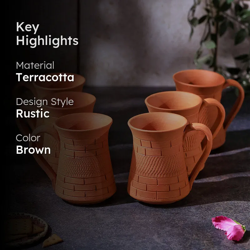 Smrithika Terracotta Coffee Mug (400 mL Each) - Set of Six media 2