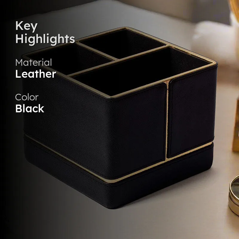 Ceastra Faux Leather Desk Organizer - Black media 2