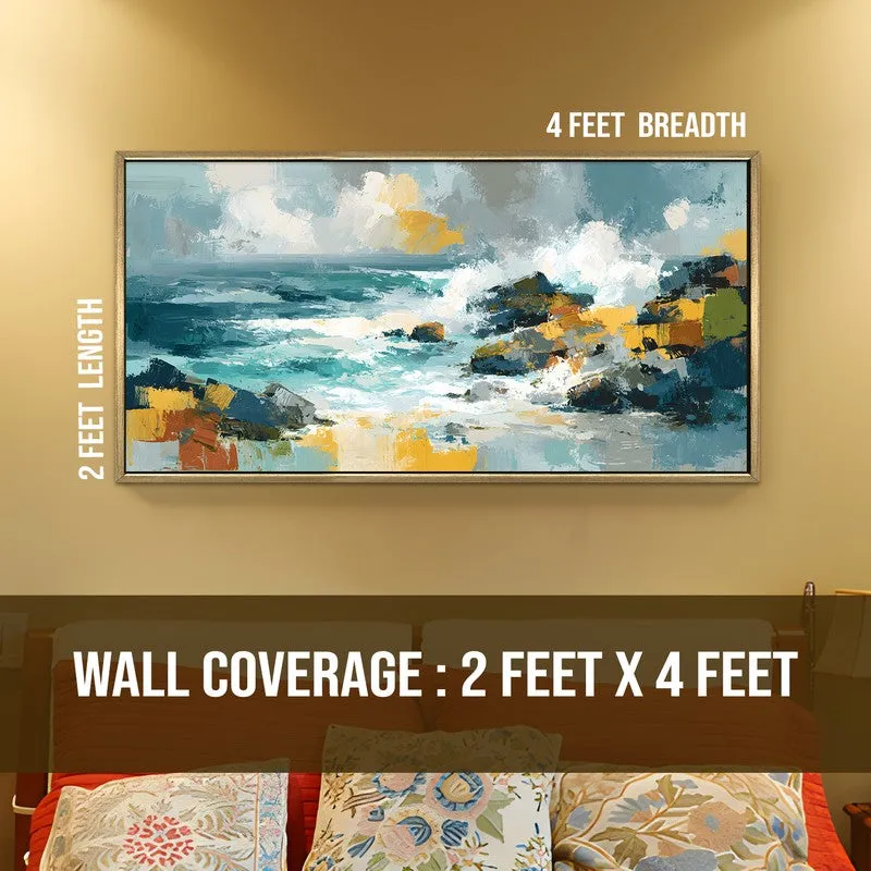 Rocky Horizon Canvas Wall Painting With Frame media 8