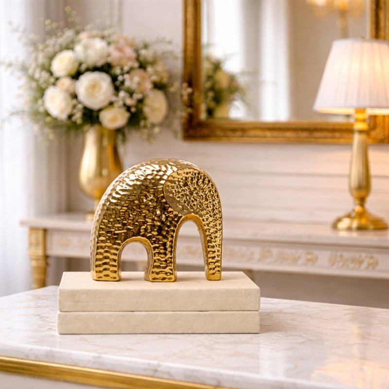 Goldora Elephant Ceramic Showpiece media 5