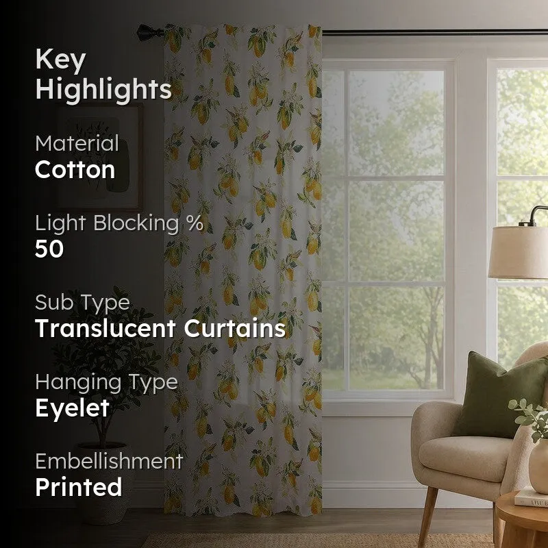 Petal Bloom Cotton Curtain media 2
