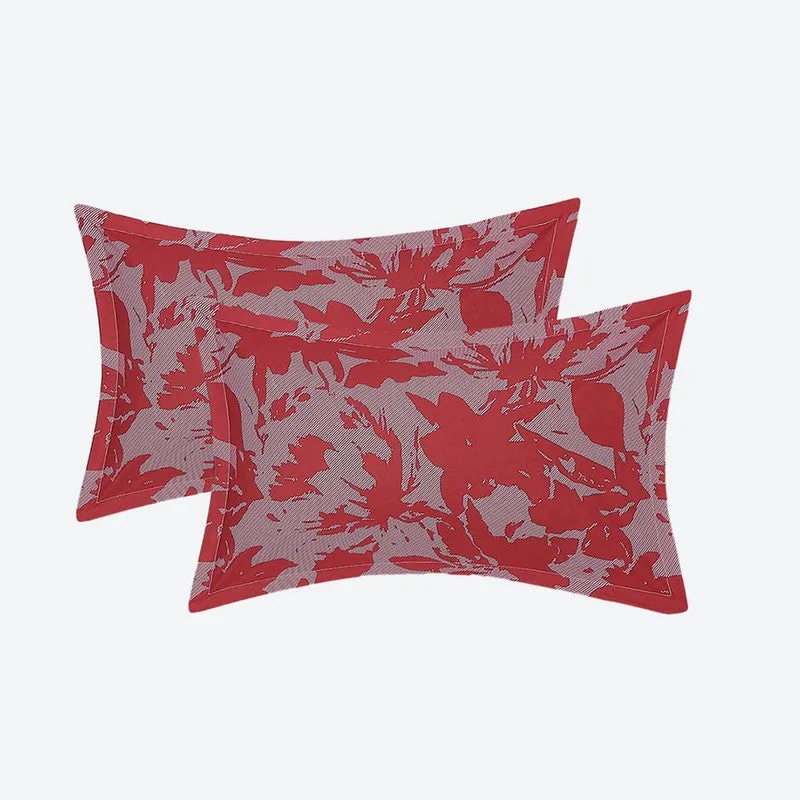Monte Carlo Floraline Cotton Bedsheet (White,Maroon) - 104 TC media 9