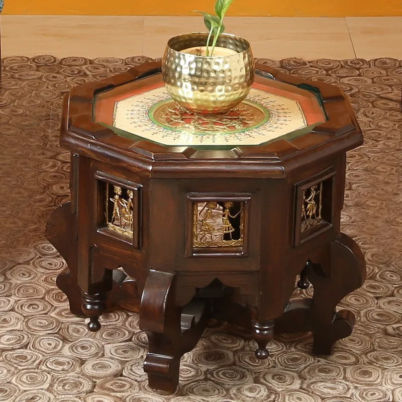 Princess Teak Wood Side Table media 1