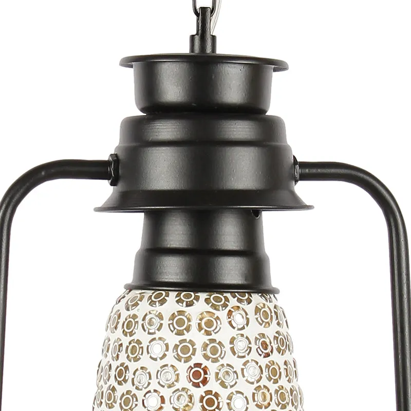 Navina Mosaic Lantern Glass Ceiling Lamp - Black media 3