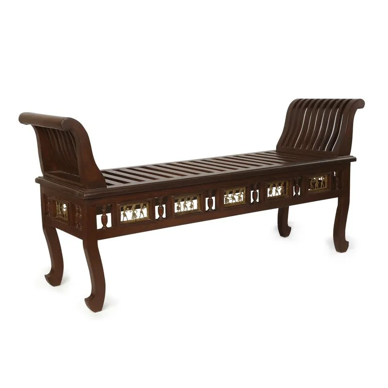 Myla Teak Wood Ottoman media 5