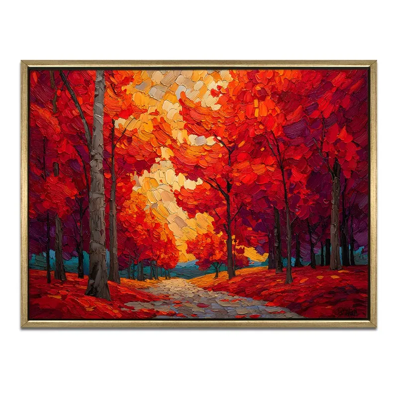 Autumn Emberwood Canvas Wall Painting With Frame media 3