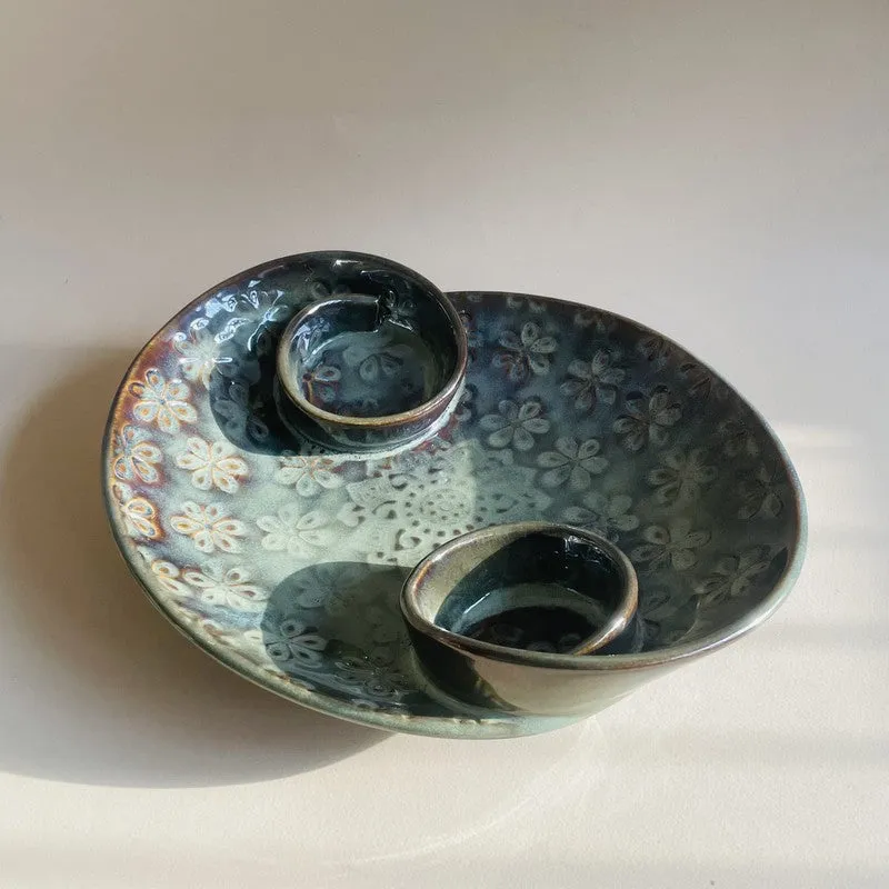 Ceramic Double Dip Spiral Platter media 5