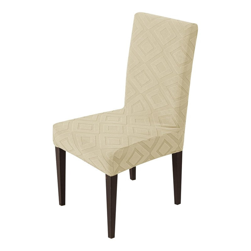 Diamante Jacquard Chair Cover - Beige media 3