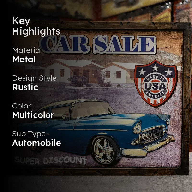 Blue Chevy Bel Air 1957 Retro Metal Wall Accent media 2