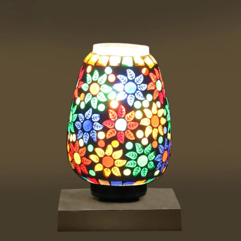 Astrine Glass Table Lamp With Wooden Base - Multicolor media 8